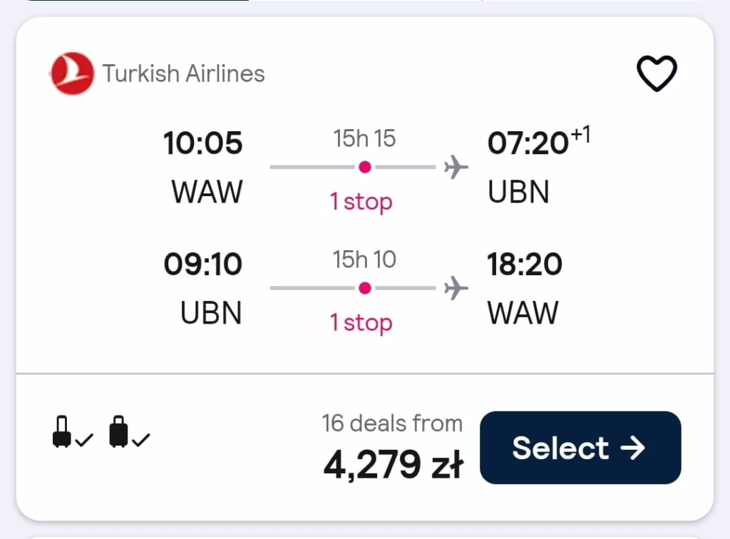 Propozycja lotu do i z Mongolii